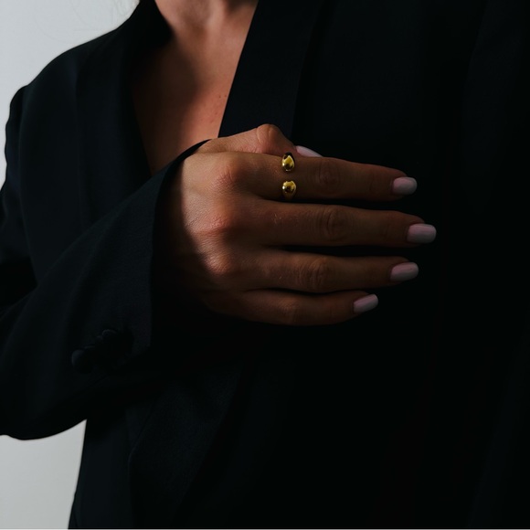 New Geometric Open Ring Fashion Golden Metal Finger Minimalist Statement - Picture 4 of 10